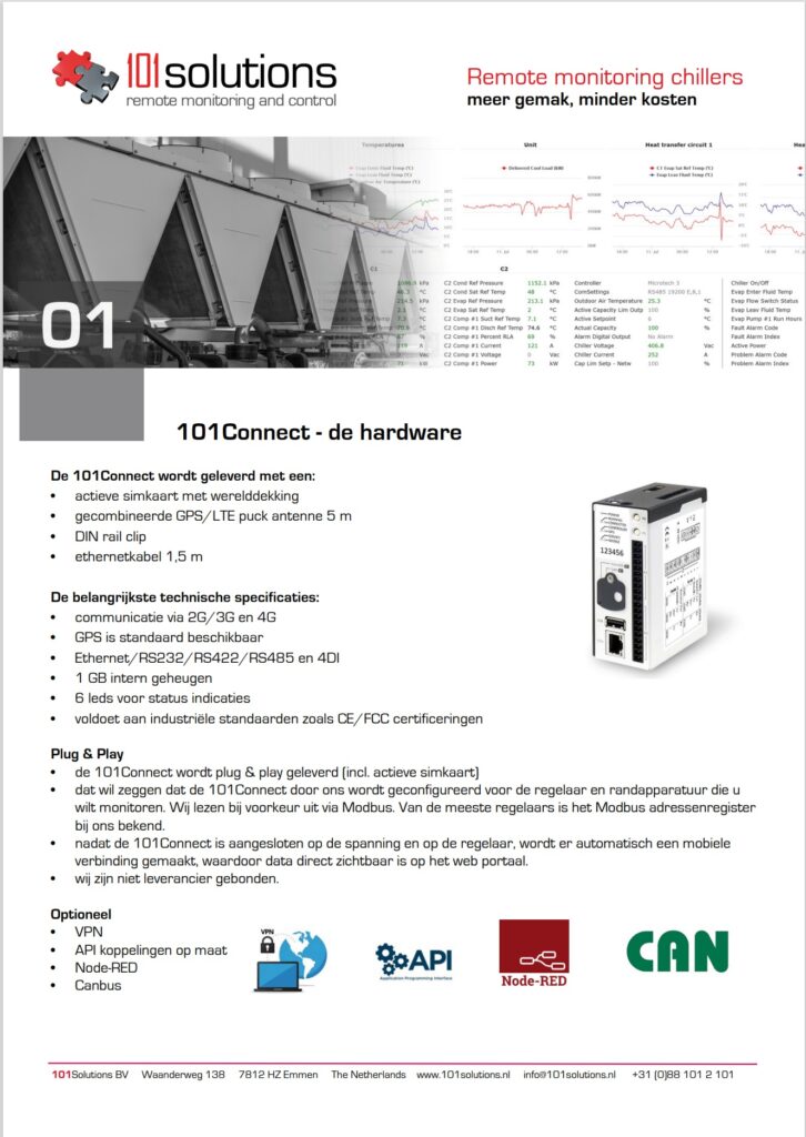 Remote monitoring chillers