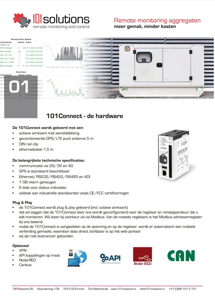 Remote monitoring gensets